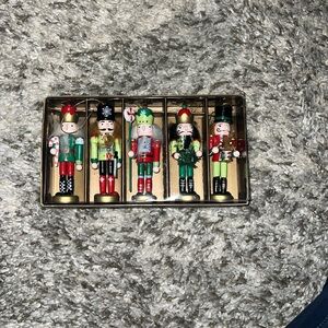 2017 Collection Pier 1 Set of 5 Nutcracker Christmas Ornaments 4.5” Wood Works!